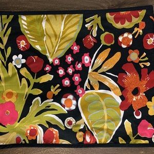 Pottery Barn Black Tropical Leaf Floral Print Long Rectangular Pillow Cover